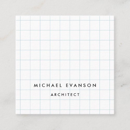 Professional Architect Graph Paper Pattern Square Business Card