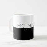 professional (architect) half-black half-white coffee mug<br><div class="desc">A black and white coffee-mug personalized with name and profession (architect)</div>