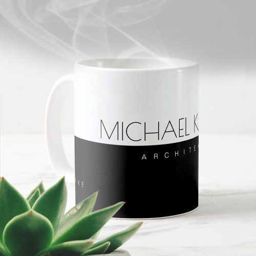 Professional architect half_black half_white coffee mug