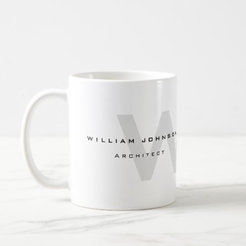 Professional Architect Monogram Black and White Coffee Mug