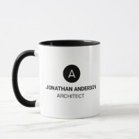 Professional architect Monogram Initial black     