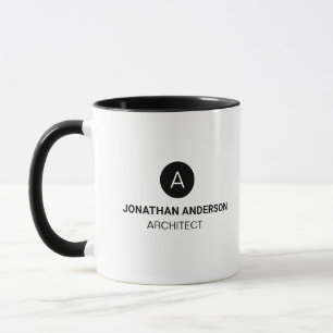 Professional architect Monogram Initial black  Mug