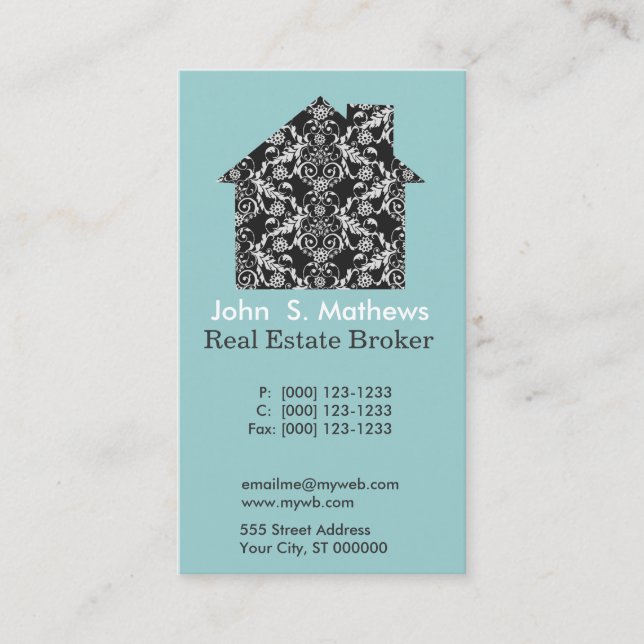 Professional Art Deco Geometric Lace  Pattern Business Card (Front)