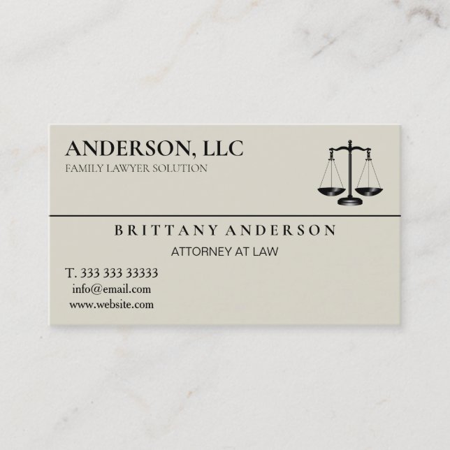 Professional Attorney at Law Black Scale Business Card (Front)
