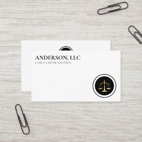 Professional Attorney at Law Black Scale Business Card