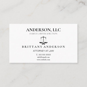 Professional Attorney at Law Black Scale Business Card
