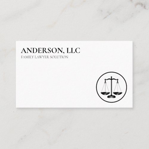 Professional Attorney at Law Black Scale Business Card