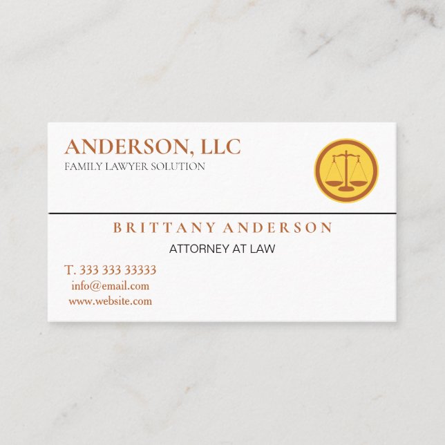 Professional Attorney at Law Black Scale Business Card (Front)