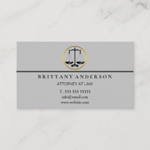 Professional Attorney at Law Black Scale Business Card