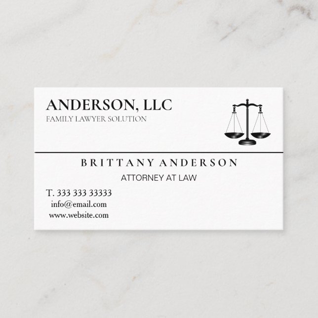 Professional Attorney at Law Black Scale Business Card (Front)