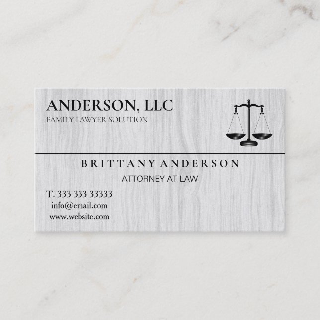 Professional Attorney at Law Black Scale Business Card (Front)