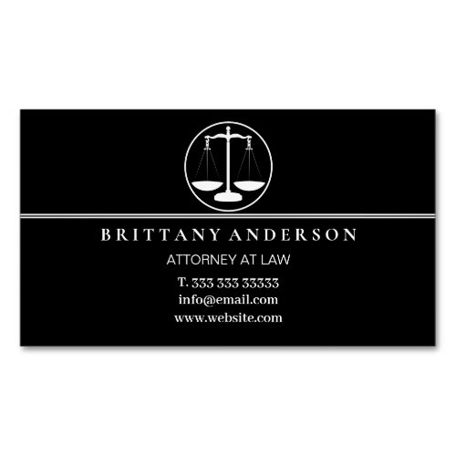 Professional Attorney at Law Black Scale Business Card Magnet