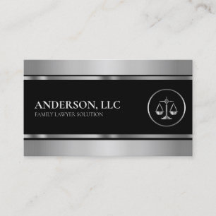 Professional Attorney at Law Black & Silver Scale Business Card