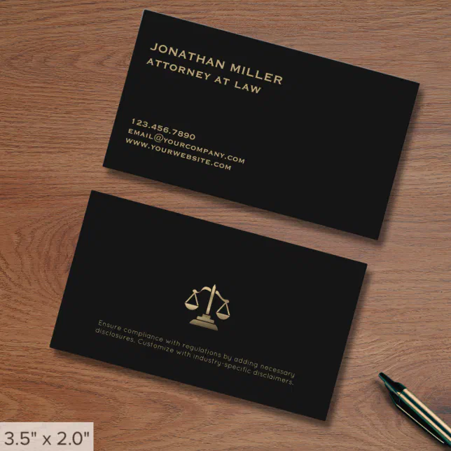 Professional Attorney at Law Business Card - Product | North Red Vine