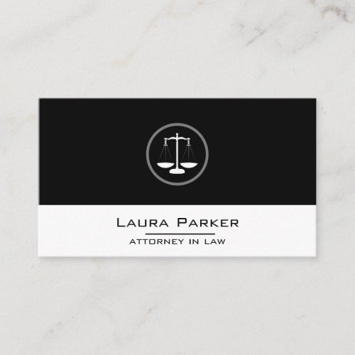 Professional Attorney At Law Classic Black Scale Business Card