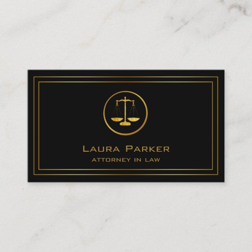 Professional Attorney At Law Classic Gold Scale Business Card