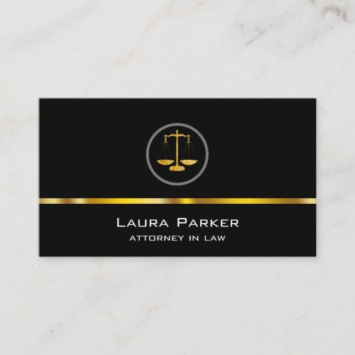 Professional Attorney At Law Classic Gold Scale Business Card