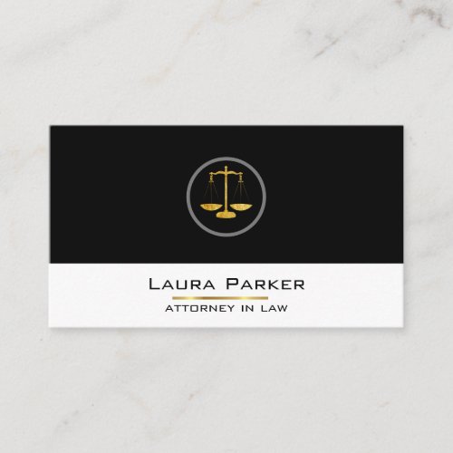 Professional Attorney At Law Classic Gold Scale Business Card