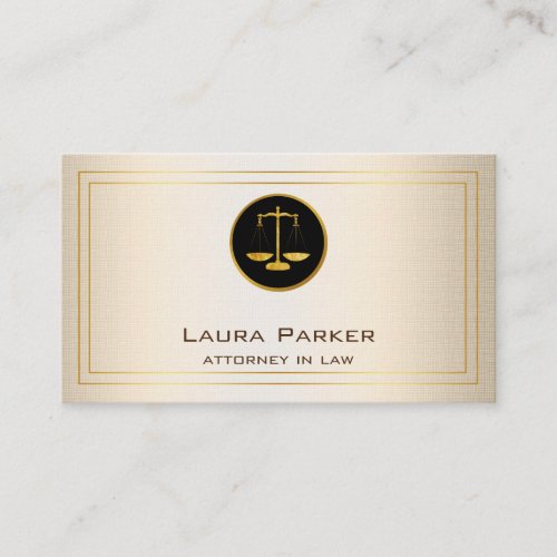 Professional Attorney At Law Classic Gold Scale Business Card