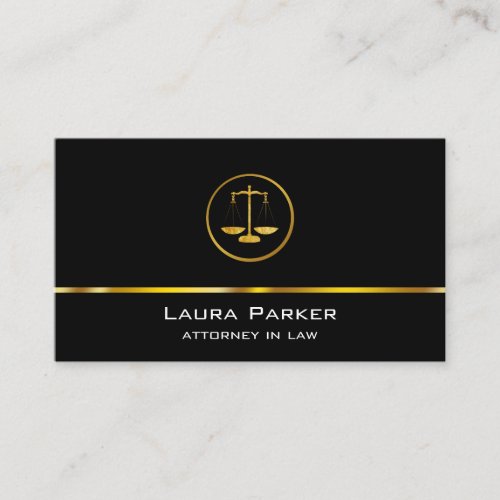 Professional Attorney At Law Classic Gold Scale Business Card