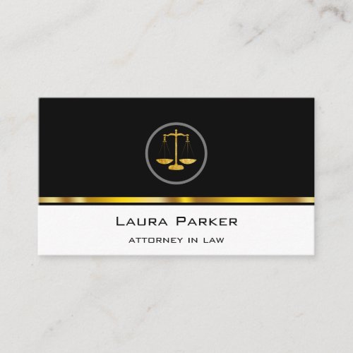 Professional Attorney At Law Classic Gold Scale Business Card