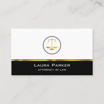 Professional Attorney At Law Classic Gold Scale Business Card by tsrao100 at Zazzle