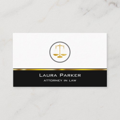 Professional Attorney At Law Classic Gold Scale Business Card