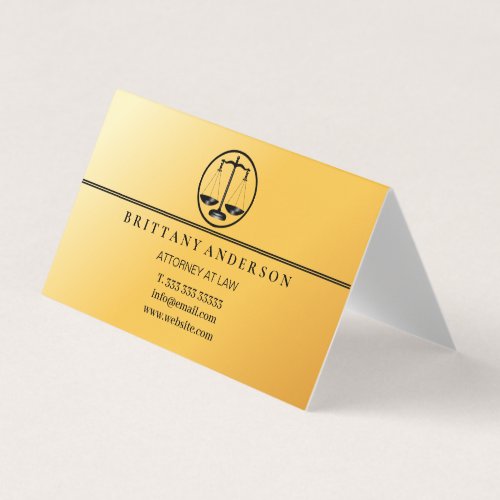 Professional Attorney at Law Gold Black Scale Business Card