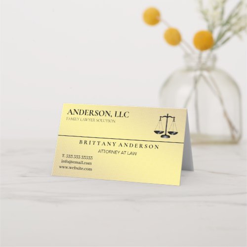 Professional Attorney at Law Gold Black Scale Loyalty Card