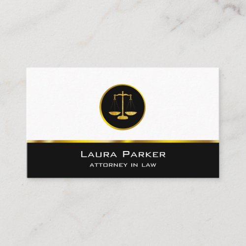 Professional Attorney At Law Gold Legal Scale Business Card