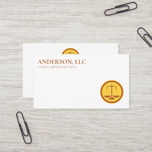Professional Attorney at Law Scale Business Card