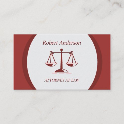 Professional Attorney at Law Scales of Justice Business Card