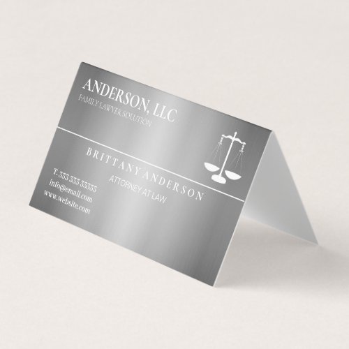 Professional Attorney at Law Silver Black Scale Business Card