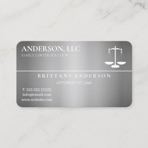 Professional Attorney at Law Silver Black Scale Business Card
