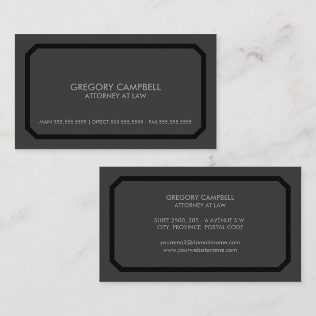 Professional Attorney Business Card (Front/Back)