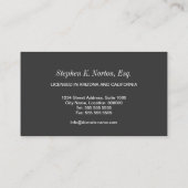 Professional Attorney Business Card (Back)