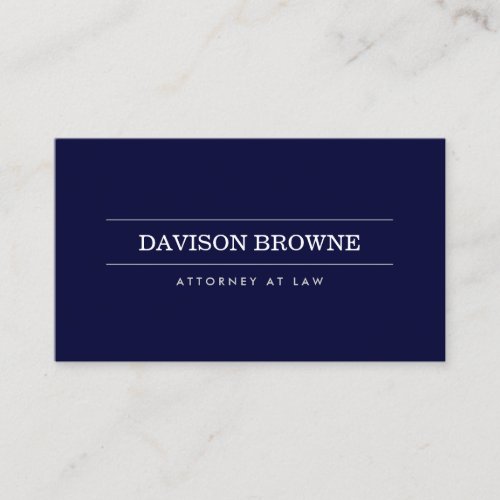 Professional Attorney Dark Blue Business Card