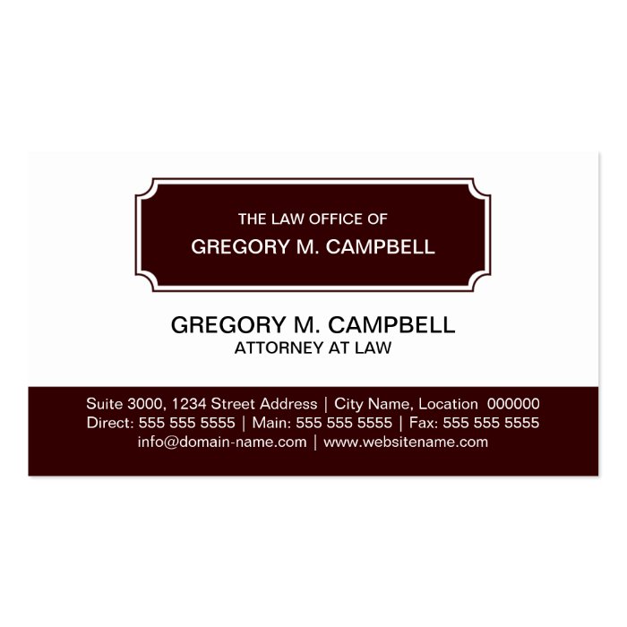 Professional / Attorney Dark Red Business Cards