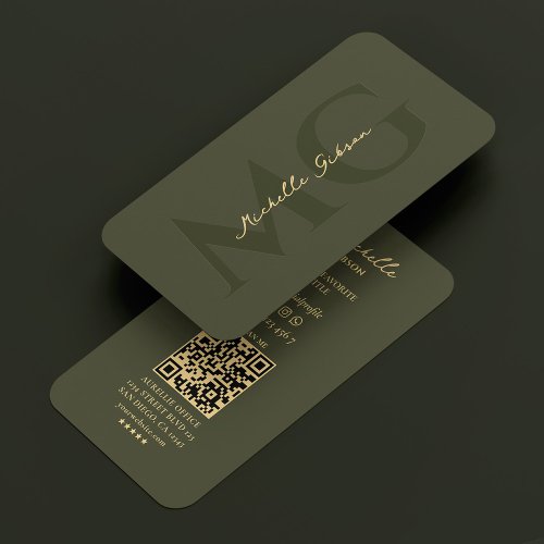 Professional Attorney Lawyer Army Green Modern Lux Business Card