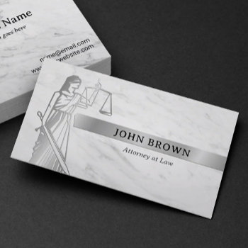 Professional Attorney Lawyer Lady Justice Marble Business Card by BlackEyesDrawing at Zazzle