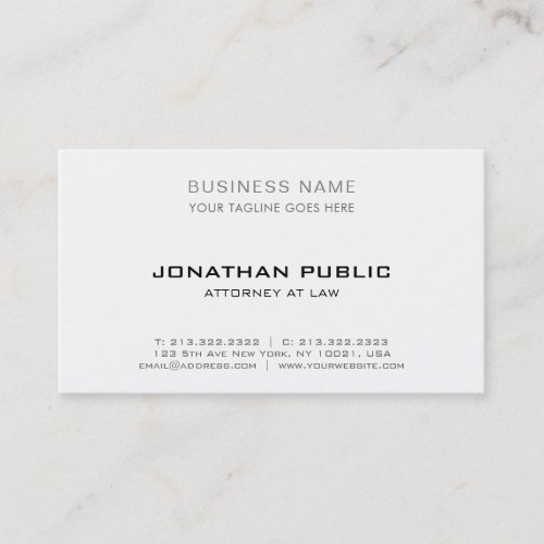 Professional attorney lawyer modern elegant simple business card
