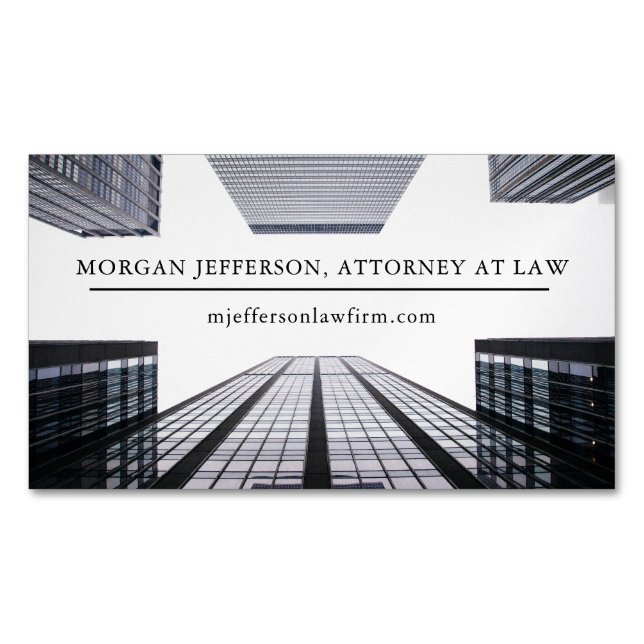 Professional Attorney Lawyer Office Building Business Card Magnet (Front)