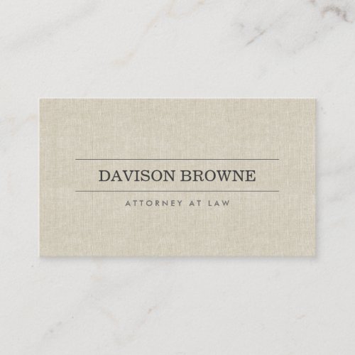 Professional Attorney Linen Look Business Card