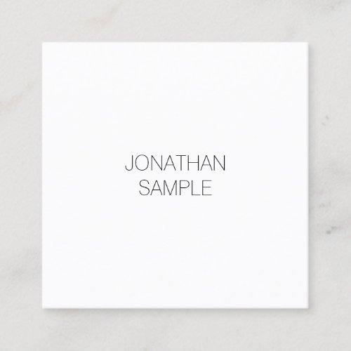 Professional Attractive Sleek Square Modern Plain Square Business Card