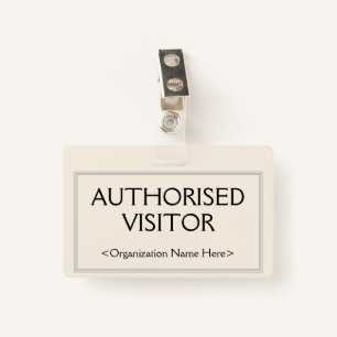 Professional "AUTHORISED VISITOR" Badge