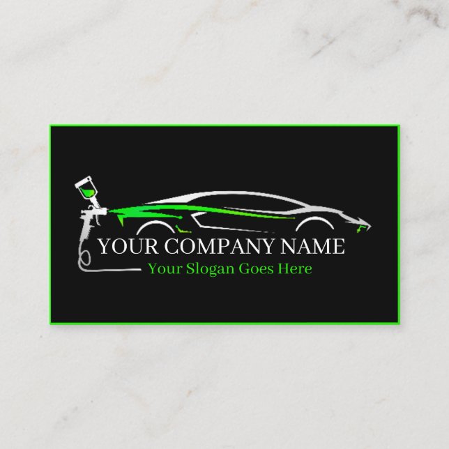 Professional Auto Body Paint Shop Automotive Business Card (Front)