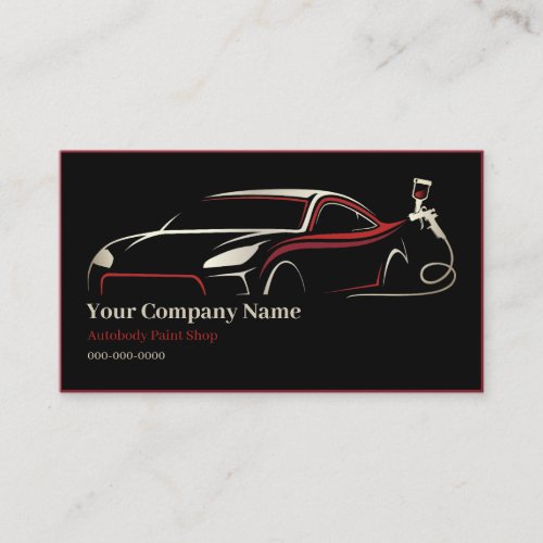 Professional Auto Body Paint Shop Automotive Business Card