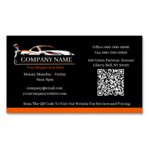 Professional Auto Body Paint Shop Automotive  Business Card Magnet