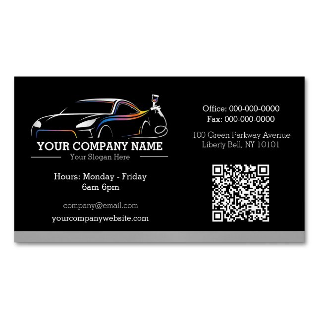 Professional Auto Body Paint Shop Automotive Business Card Magnet (Front)