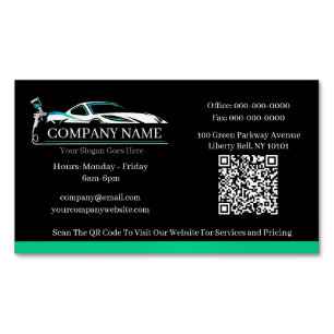 Professional Auto Body Paint Shop Automotive  Business Card Magnet